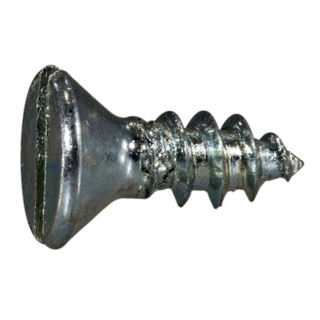 Midwest Fastener Sheet Metal Screw, #6 x 3/8 in, Zinc Plated Steel Flat Head Slotted Drive, 60 PK 61561